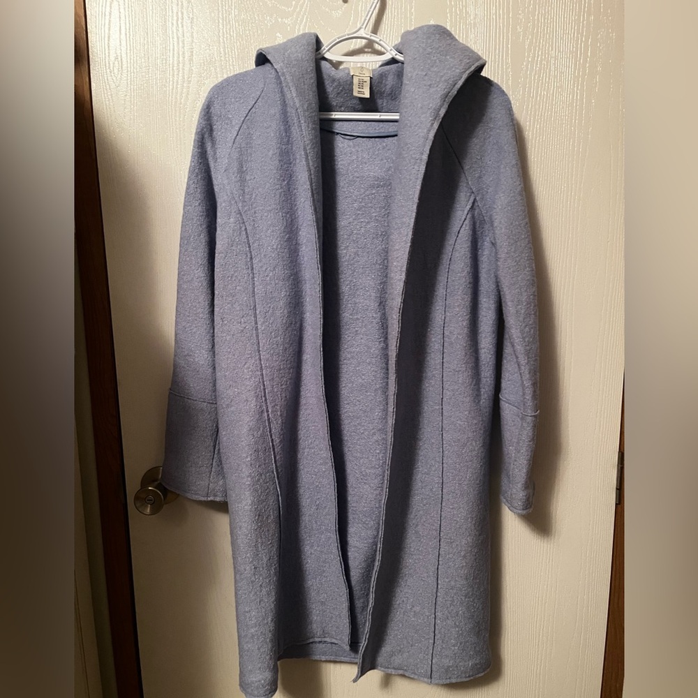 Joie Gredan Hooded Blue Wool Blend Coat Size XS